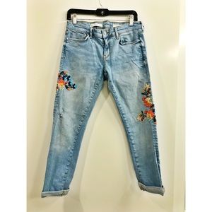 Pilcro Denim Embroidered Boyfriend Jeans